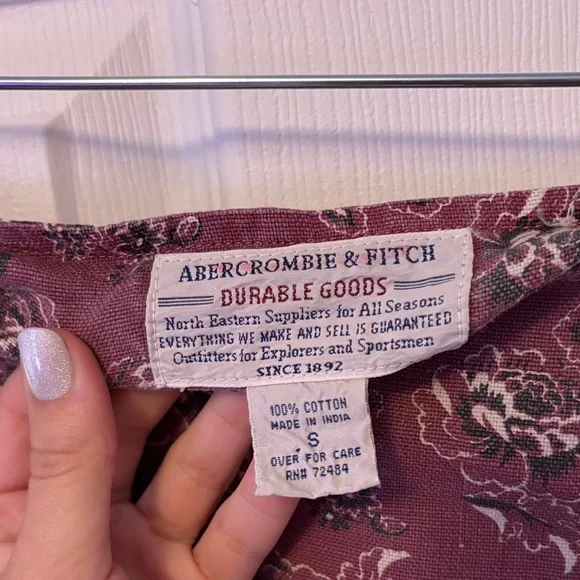Abercrombie & Fitch Asymmetrical Skirt - Burgundy Floral - Picture 2 of 6